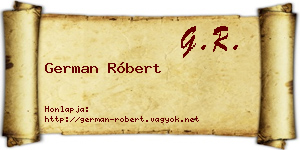 German Róbert névjegykártya